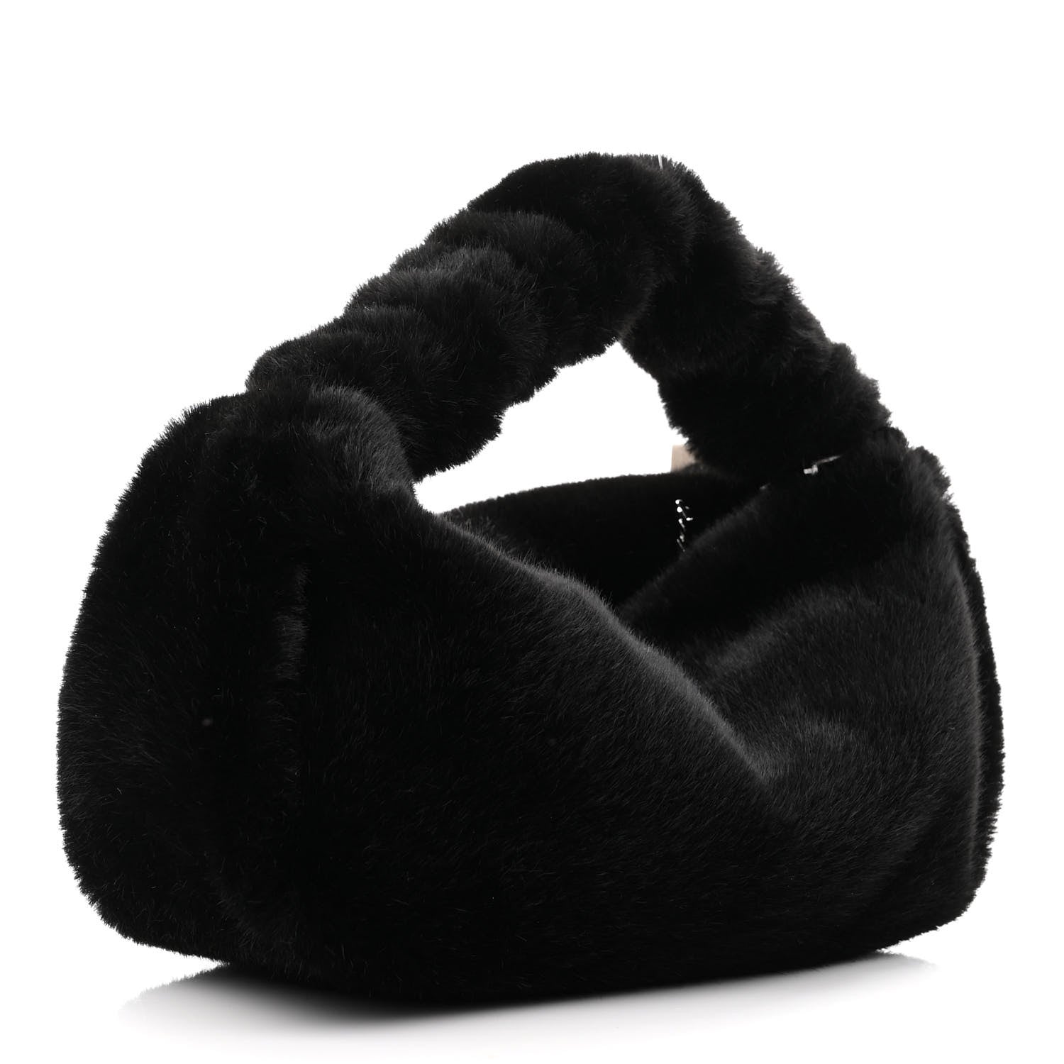 Alexander Wang Faux Fur Small Scrunchie Bag Black 3 of 9