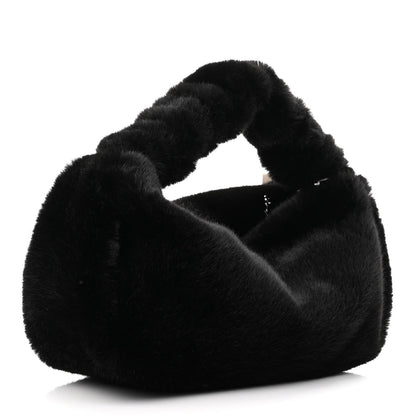 Alexander Wang Faux Fur Small Scrunchie Bag Black 3 of 9