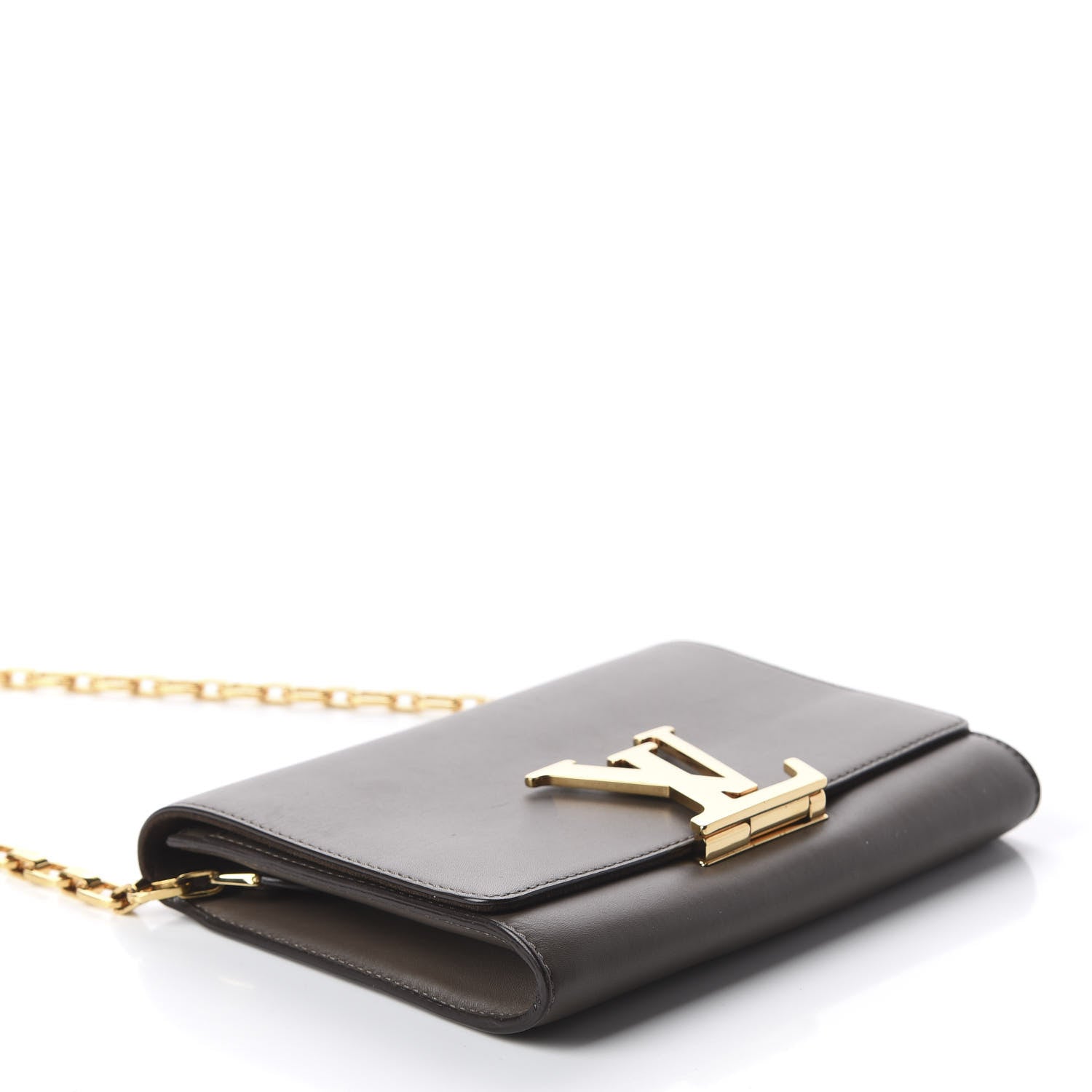 Louis Vuitton Calfskin Chain Louise GM Granit 3 of 10