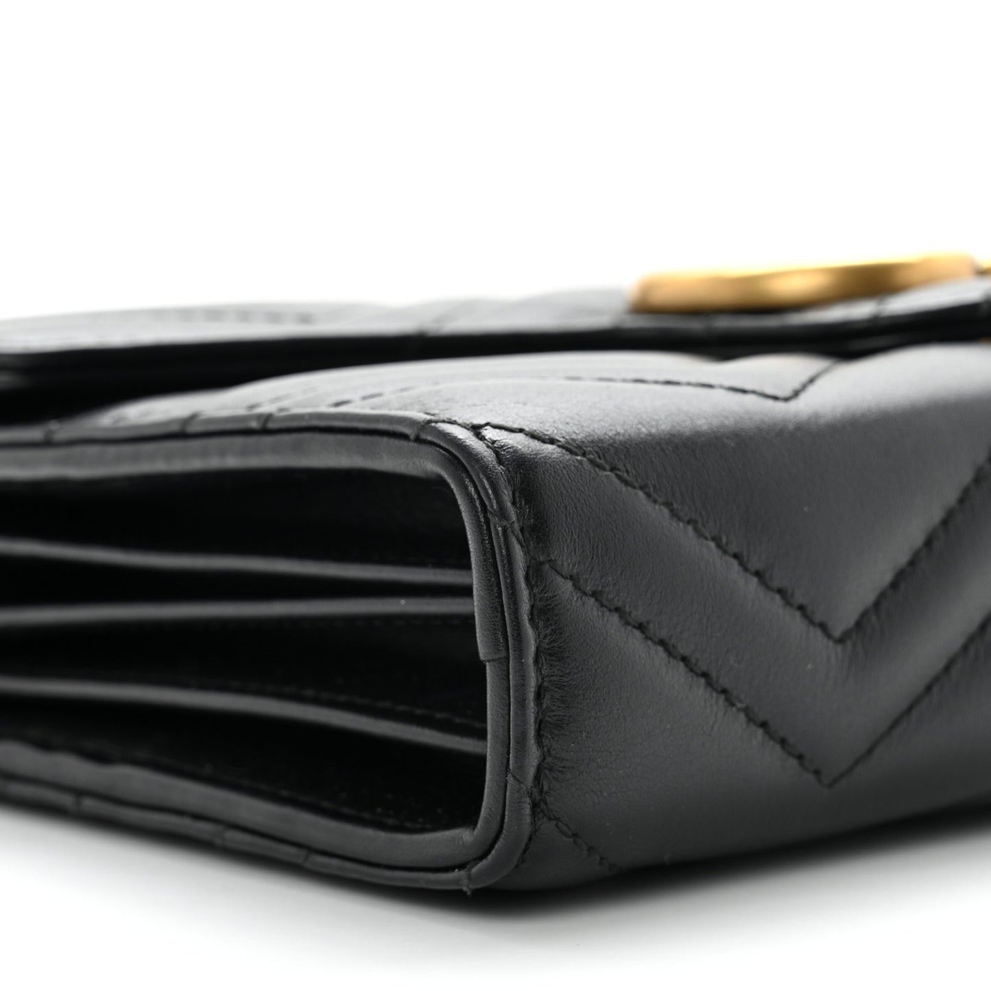 Calfskin Matelasse GG Marmont Chain Wallet Black