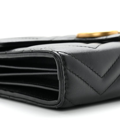 Gucci Calfskin Matelasse GG Marmont Chain Wallet Black 7 of 9