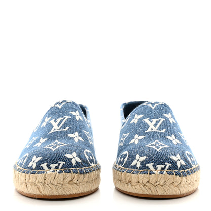 Louis Vuitton Monogram Denim Starboard Espadrille Flats 38 Blue 2 of 8