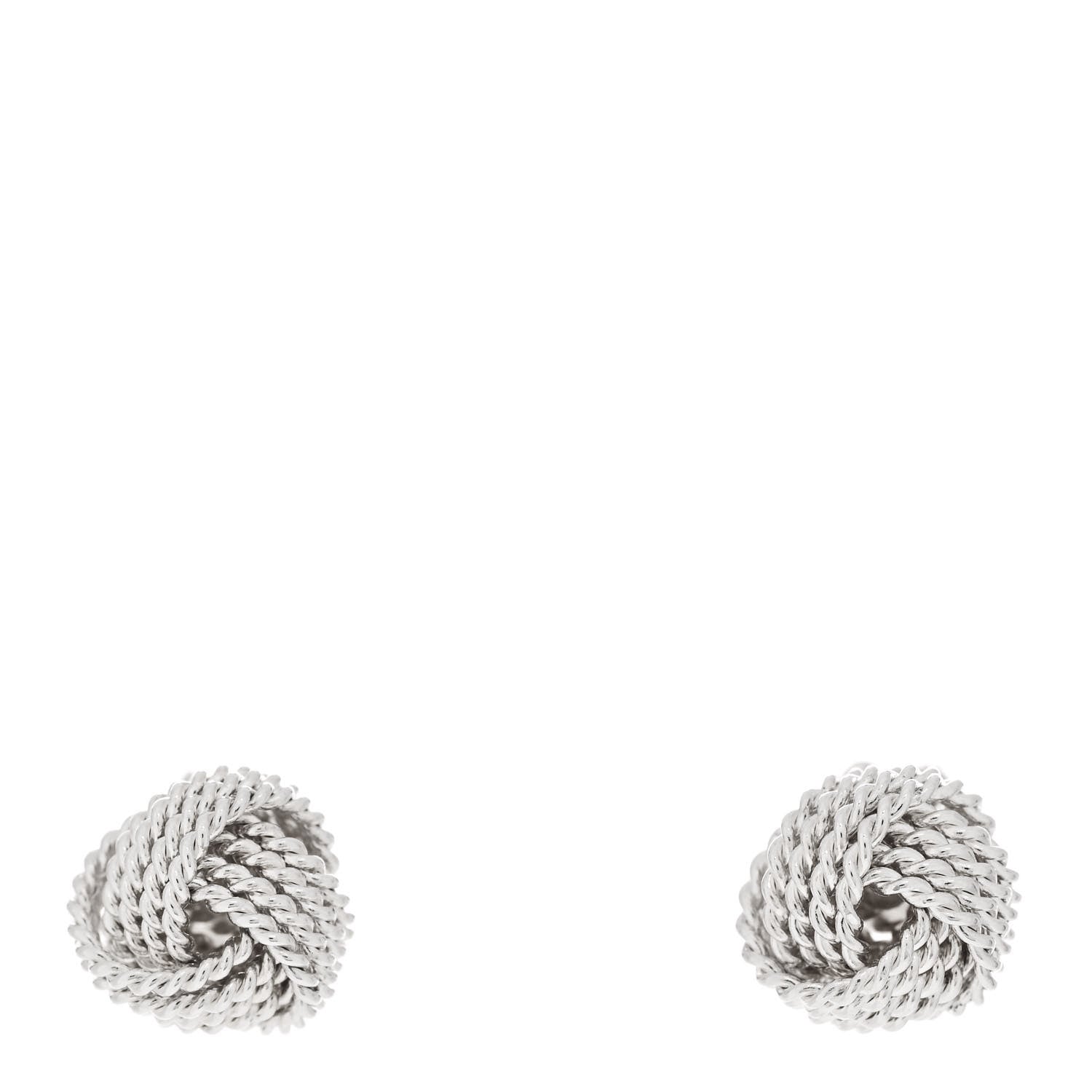 Tiffany Sterling Silver Twist Knot Earrings 1 of 4