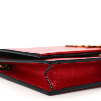Saint Laurent Metallic Calfskin Classic Monogram Kate Tassel Chain Wallet Red 8 of 10