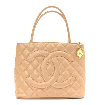 Chanel Caviar Quilted Medallion Tote Beige 1 of 10