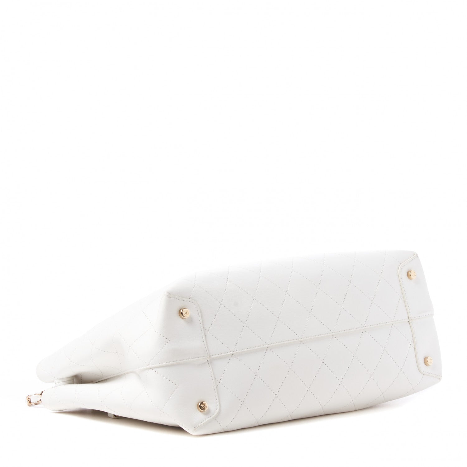 Chanel Calfskin Large Serial Shopper Tote White 3 of 9