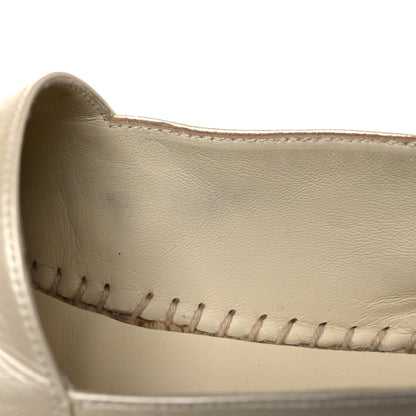 Chanel Metallic Calfskin Grosgrain CC Espadrilles 38 Ivory Black 11 of 11