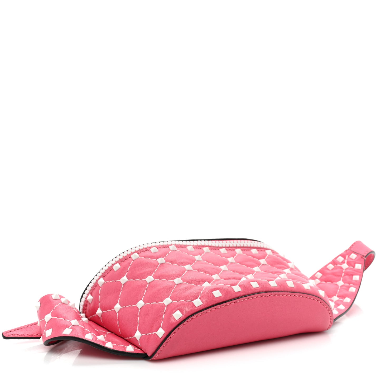 Lambskin Free Rockstud Spike Belt Bag Shadow Pink