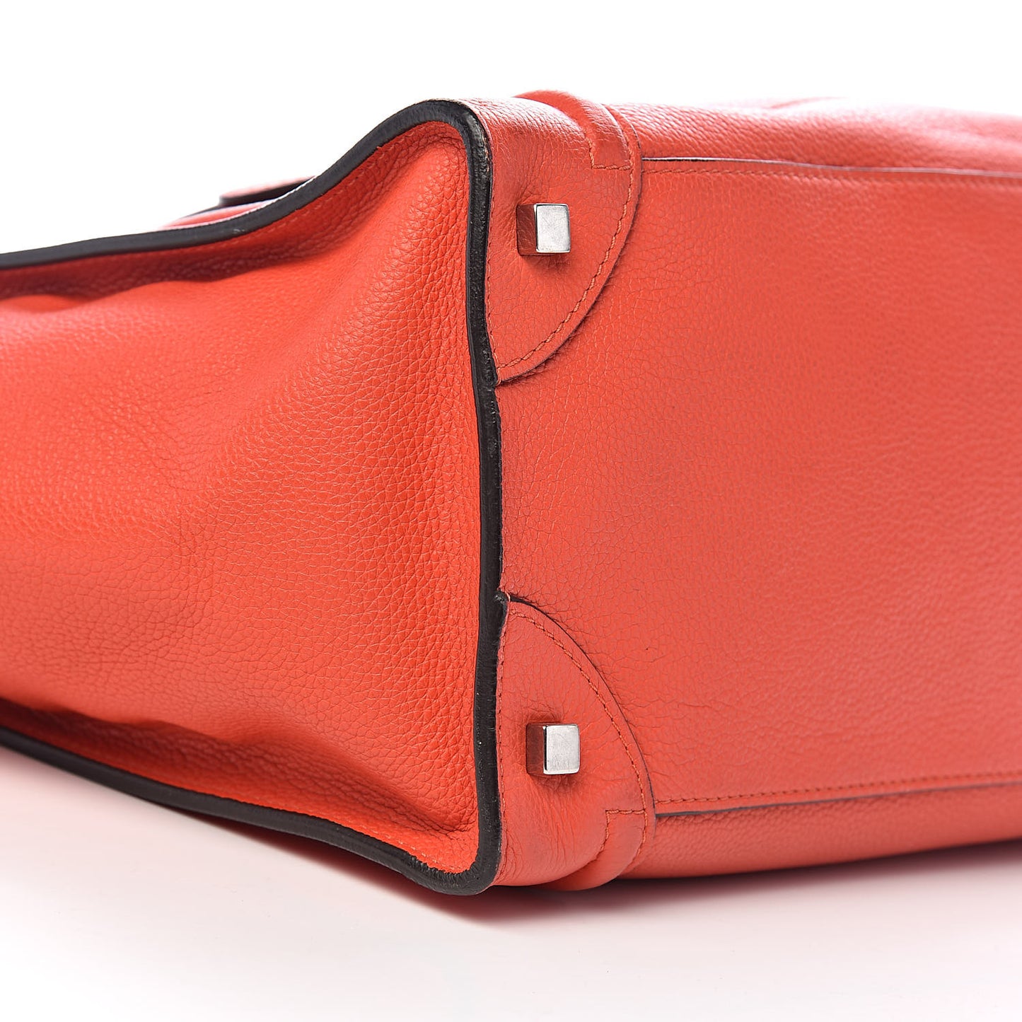 Drummed Calfskin Mini Luggage Coquelicot