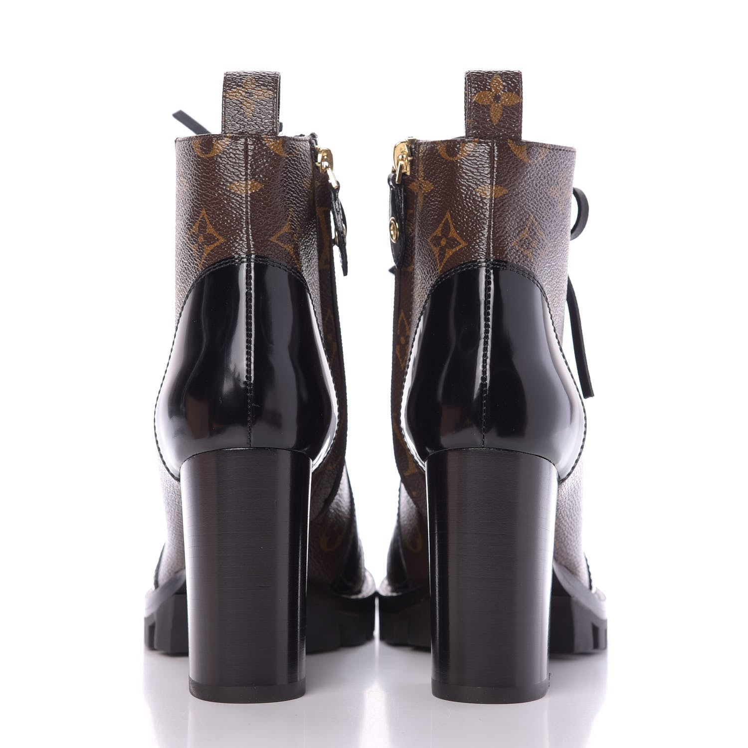 Louis Vuitton Patent Calfskin Monogram Star Trail Ankle Boots 36.5 Black 7 of 9