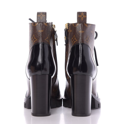 Louis Vuitton Patent Calfskin Monogram Star Trail Ankle Boots 36.5 Black 7 of 9