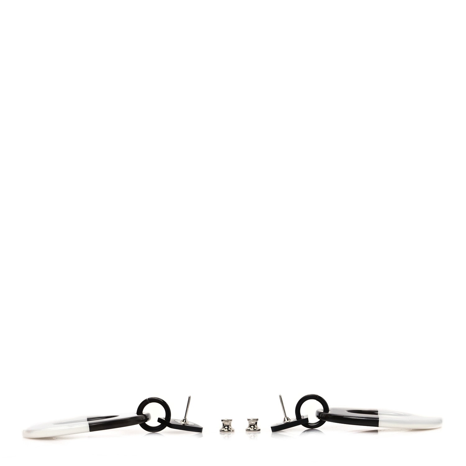 Hermes Buffalo Horn Lacquered Wood Isthme Earrings White 3 of 4