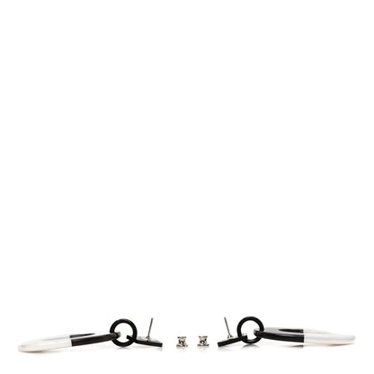 Hermes Buffalo Horn Lacquered Wood Isthme Earrings White 3 of 4