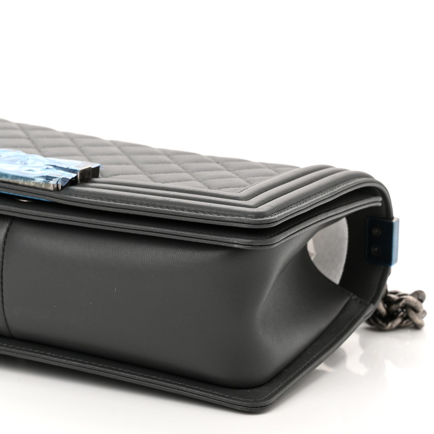 Chanel Lambskin Quilted Medium Boy Flap Dark Grey 8 of 8