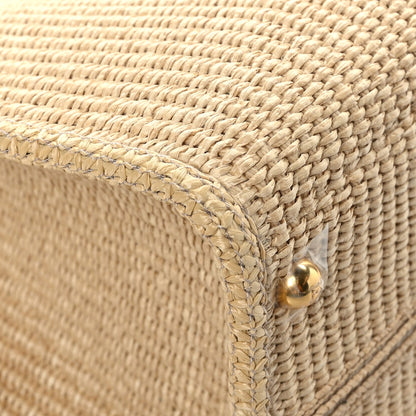 Fendi Straw Vitello King Plexiglass Woven Medium Fendi Sunshine Shopper Tote Natural Black 10 of 11
