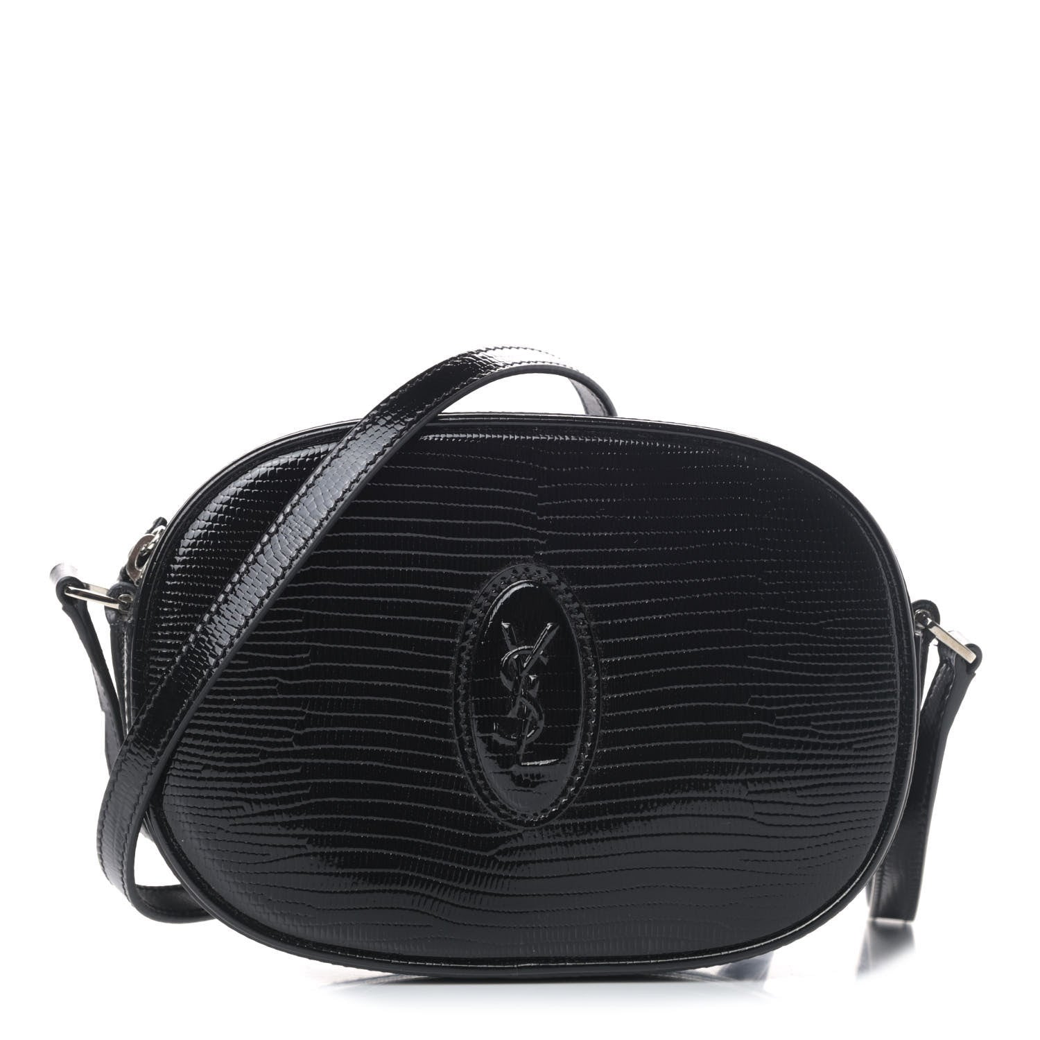 Saint Laurent Calfskin Lizard Embossed Le 61 Camera Bag Black 1 of 4