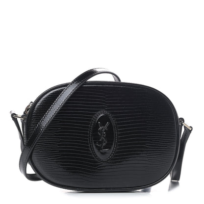 Saint Laurent Calfskin Lizard Embossed Le 61 Camera Bag Black 1 of 4