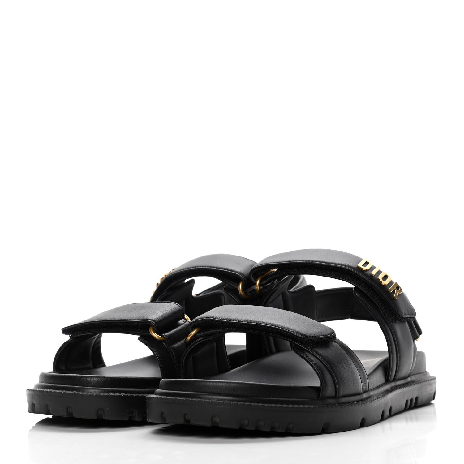 Christian Dior Lambskin Dioract Sandals 40.5 Black 4 of 8