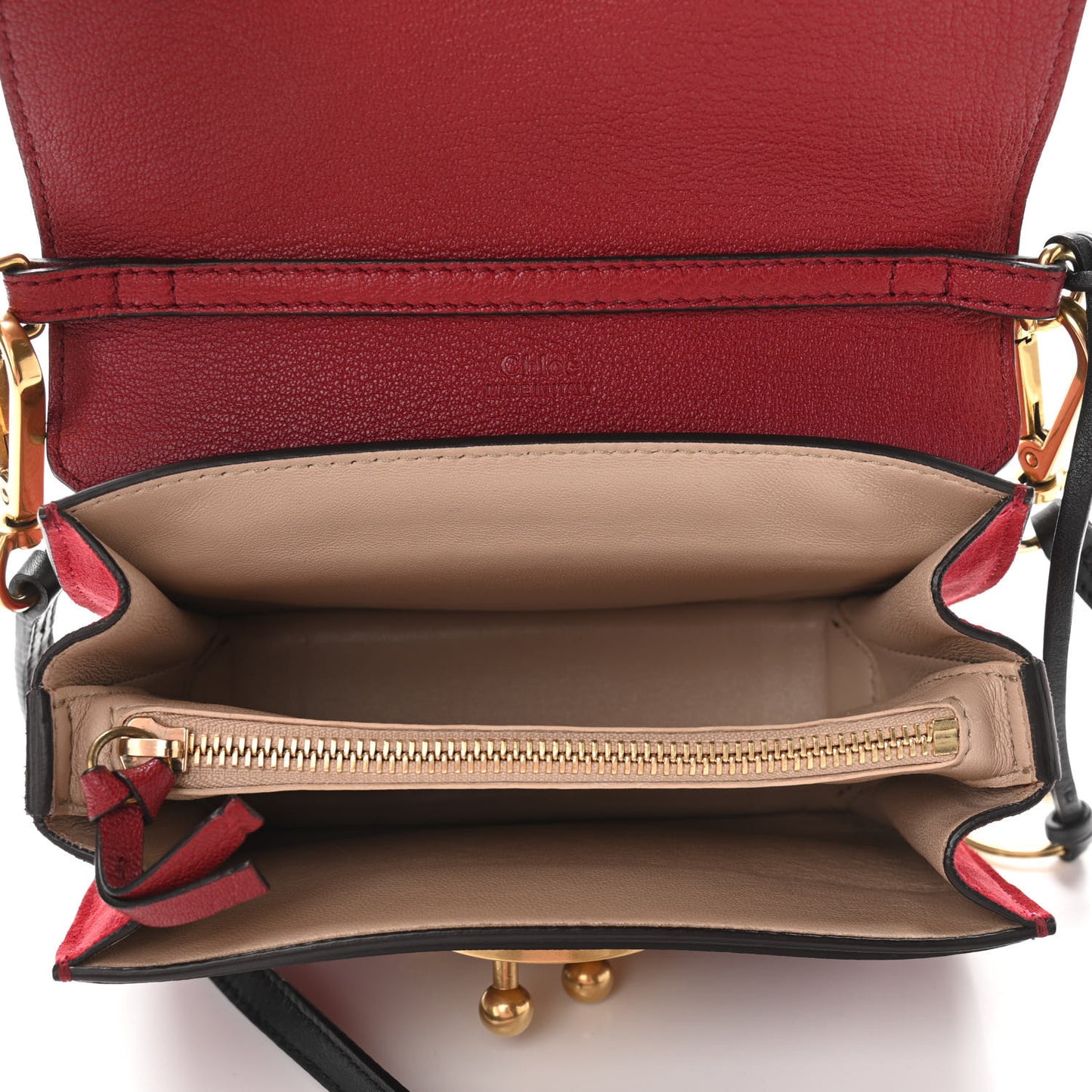 Goatskin Small Mily Shoulder Bag Sienna Red