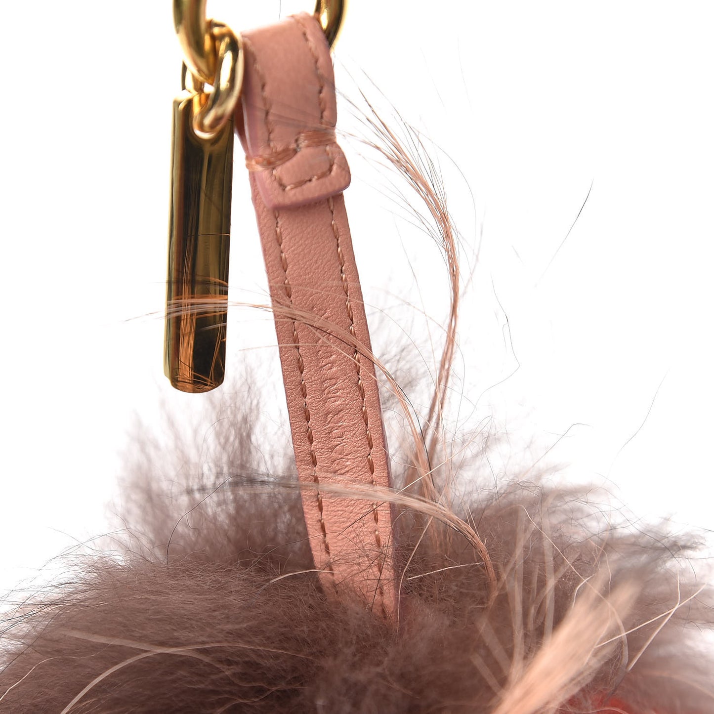 Rabbit Mink Fox Fur Furry Yang Monster Bag Bug Charm Red Pink