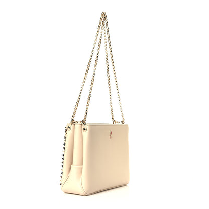 Christian Louboutin Calfskin Large Triloubi Paris Spikes Chain Bag Beige 2 of 4
