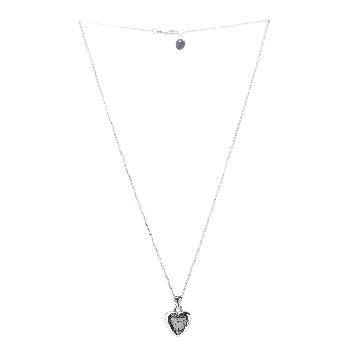 Gucci Sterling Silver Blind for Love Heart Pendant Necklace 3 of 7