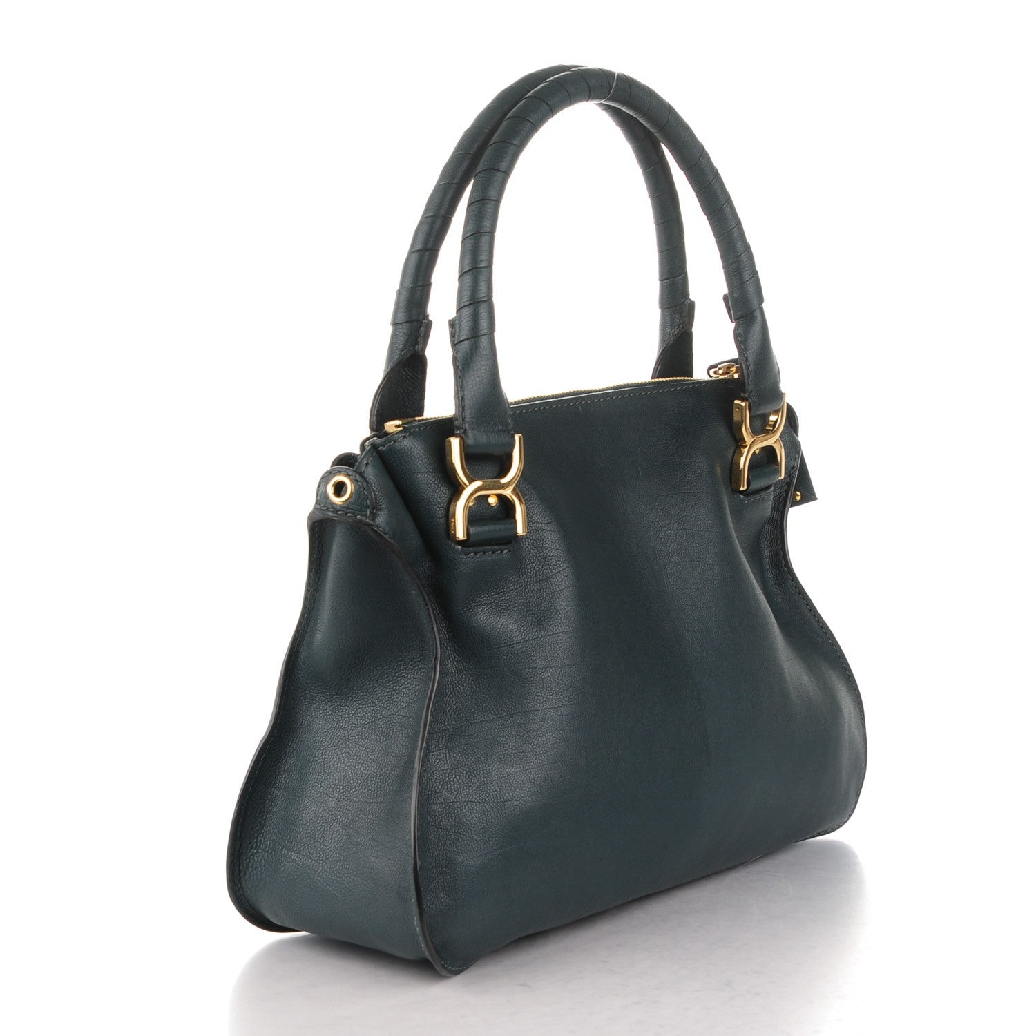 Chloe Natural Grain Calfskin Medium Marcie Satchel Teal 3 of 8