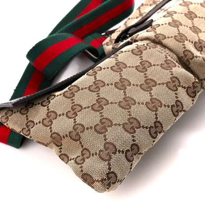 Gucci GG Monogram Web Double Pocket Belt Bag Dark Brown 13 of 15