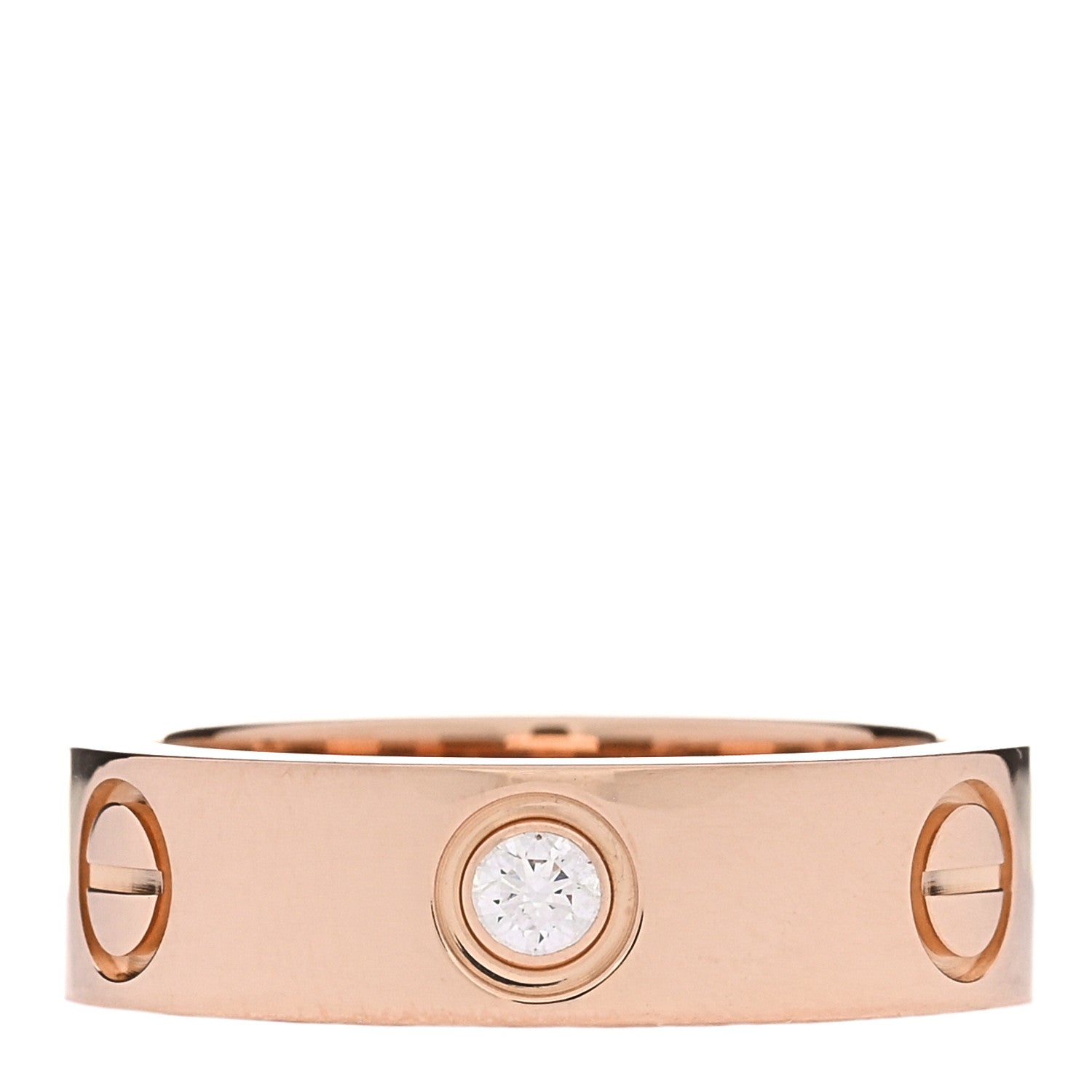 Cartier 18K Pink Gold 3 Diamond 5.5mm LOVE Ring 52 6 1 of 4