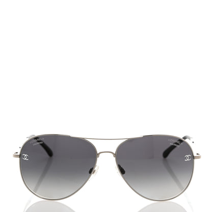 Chanel Aviator CC Sunglasses 4189-T-Q Silver 2 of 8