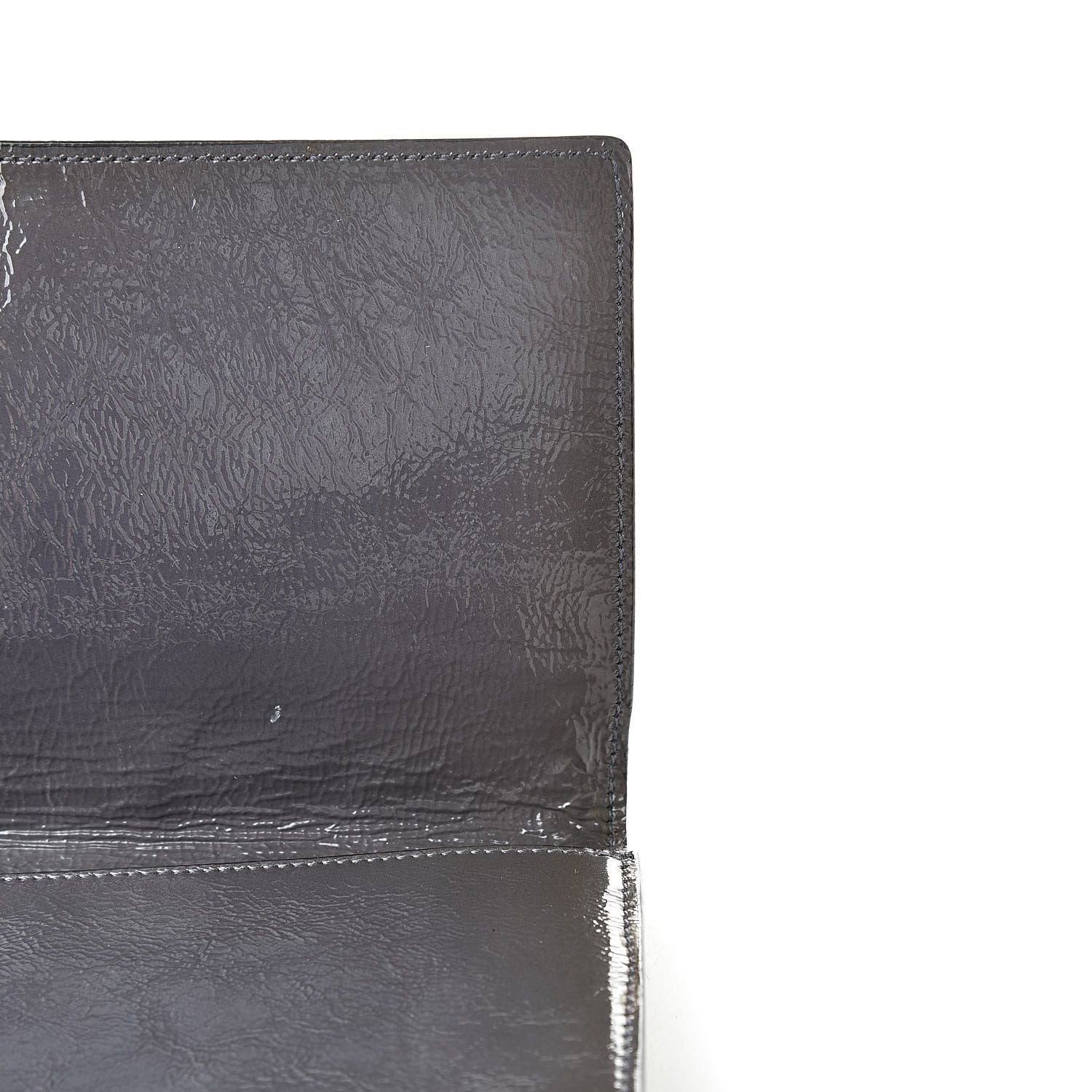 Saint Laurent Textured Patent Monogram Large Belle De Jour Clutch Grey 9 of 11