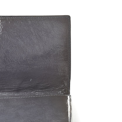 Saint Laurent Textured Patent Monogram Large Belle De Jour Clutch Grey 9 of 11