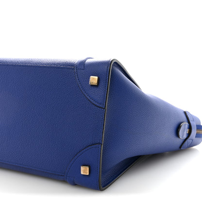 Celine Drummed Calfskin Mini Luggage Indigo 9 of 9