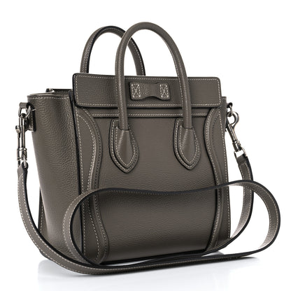 Celine Drummed Calfskin Nano Luggage Souris 3 of 18
