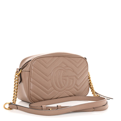Gucci Calfskin Matelasse Small GG Marmont Chain Shoulder Bag Porcelain Rose 3 of 13