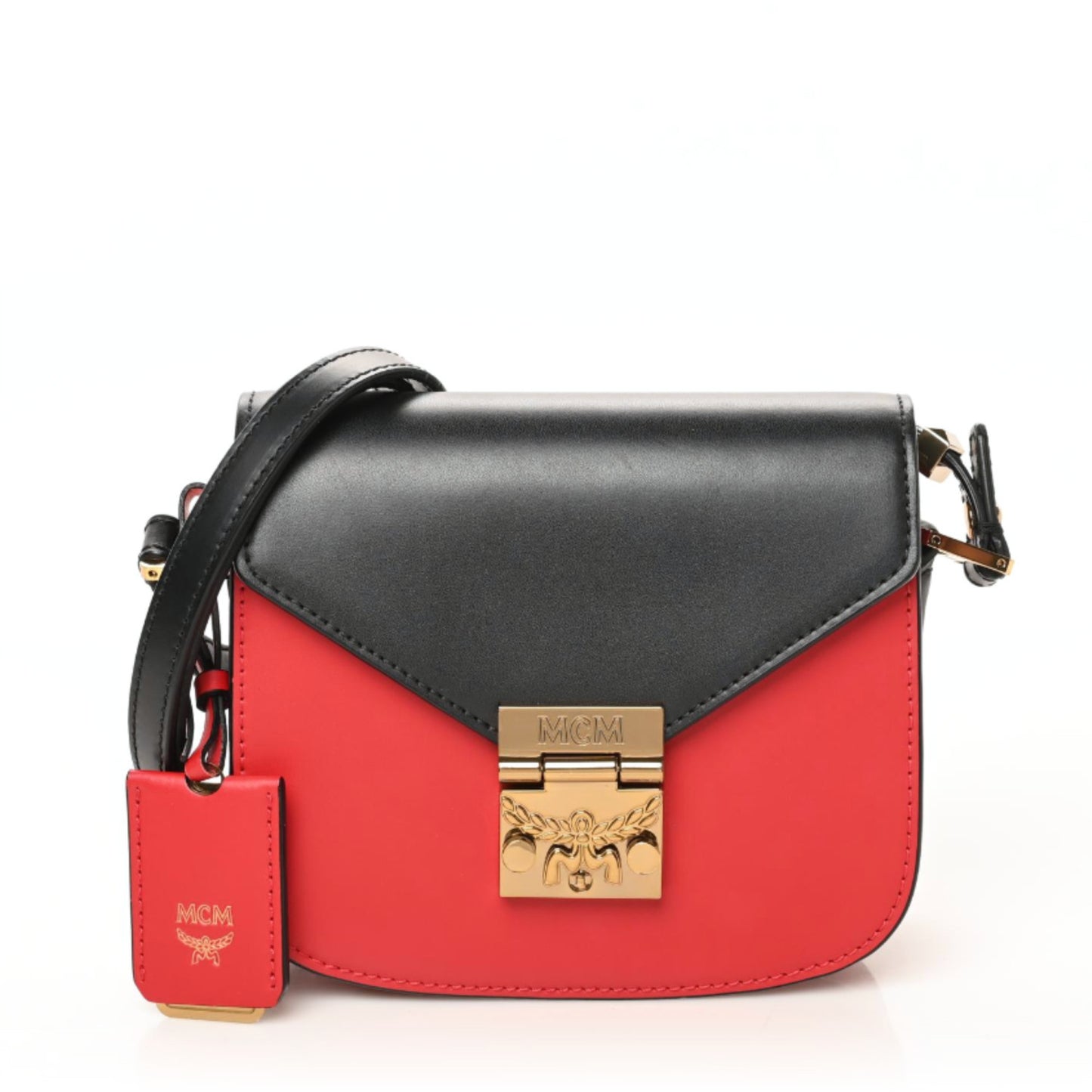 Calfskin Mini Patricia Crossbody Bag Red Black