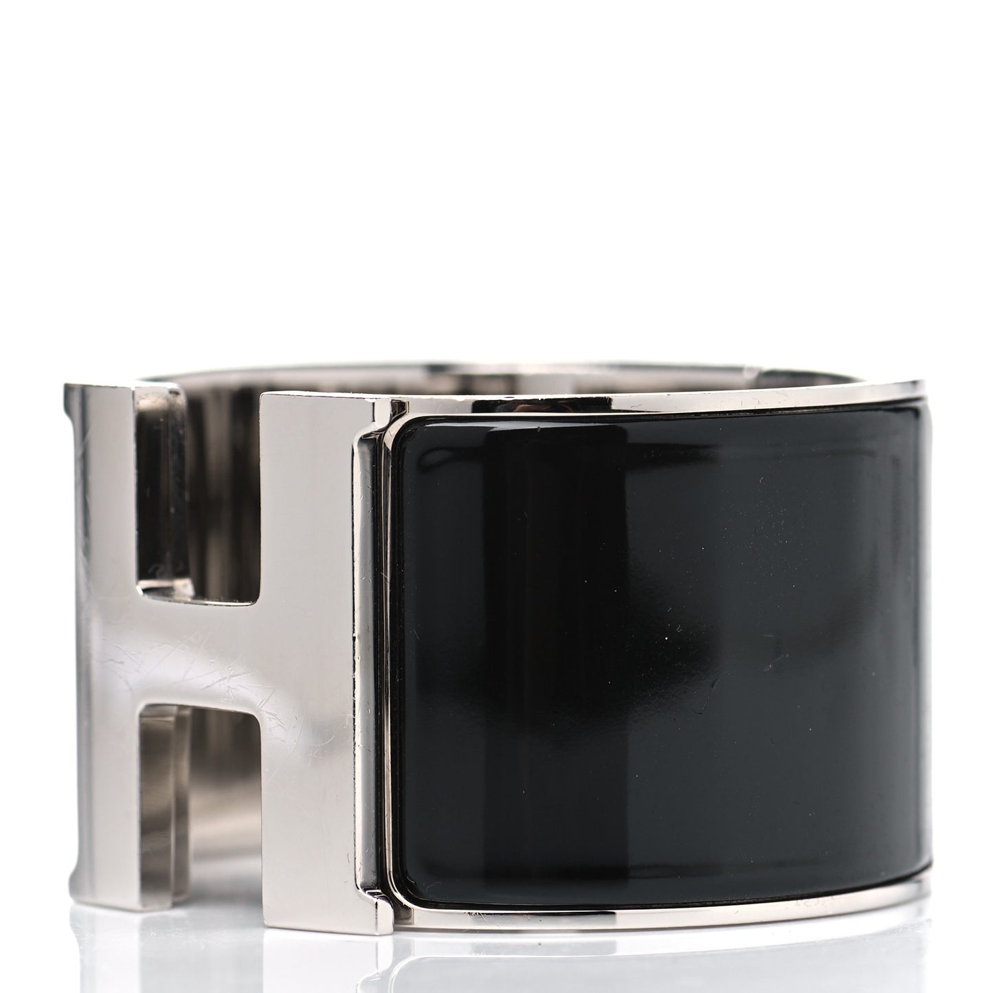 Enamel Extra Wide Clic Clac H Bracelet PM Black