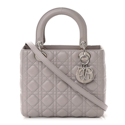 Christian Dior Lambskin Cannage Medium Lady Dior Grey 1 of 18
