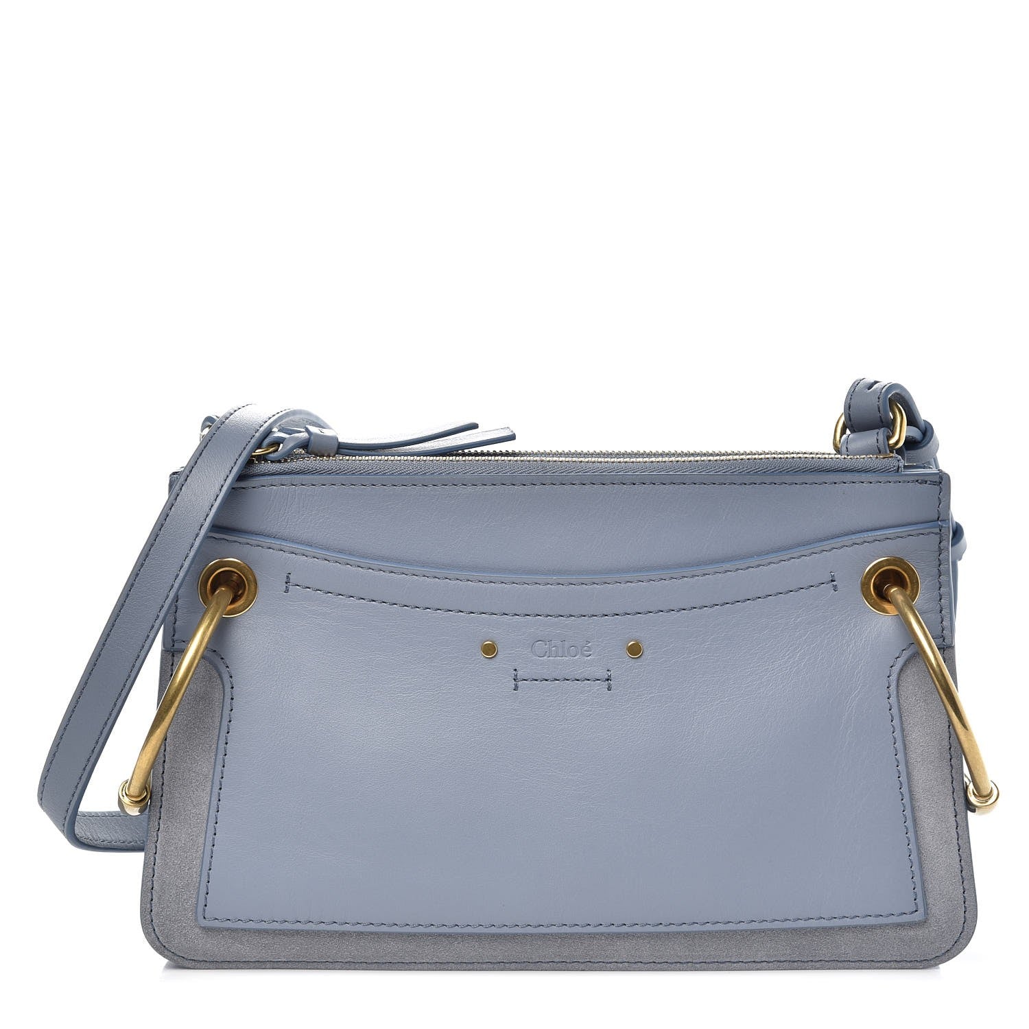 Chloe Calfskin Suede Mini Roy Bag Washed Blue 1 of 7