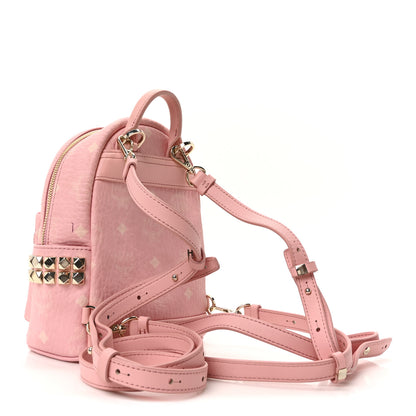 MCM Visetos Side Stud X-Mini Stark Bebe Boo Backpack Soft Pink 3 of 9