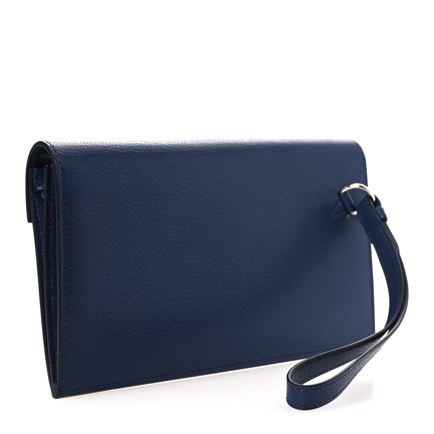 Hermes Chevre Chamkila Kelly Pocket Long Wallet Bleu Indigo 3 of 9