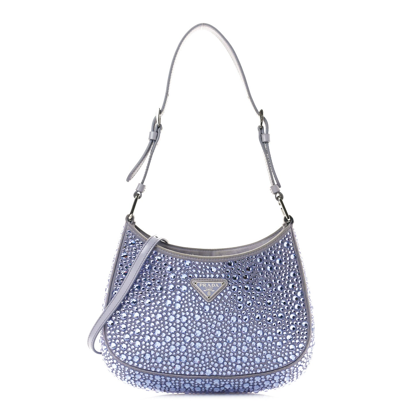 Satin Crystal Cleo Adjustable Strap Shoulder Bag Glicine