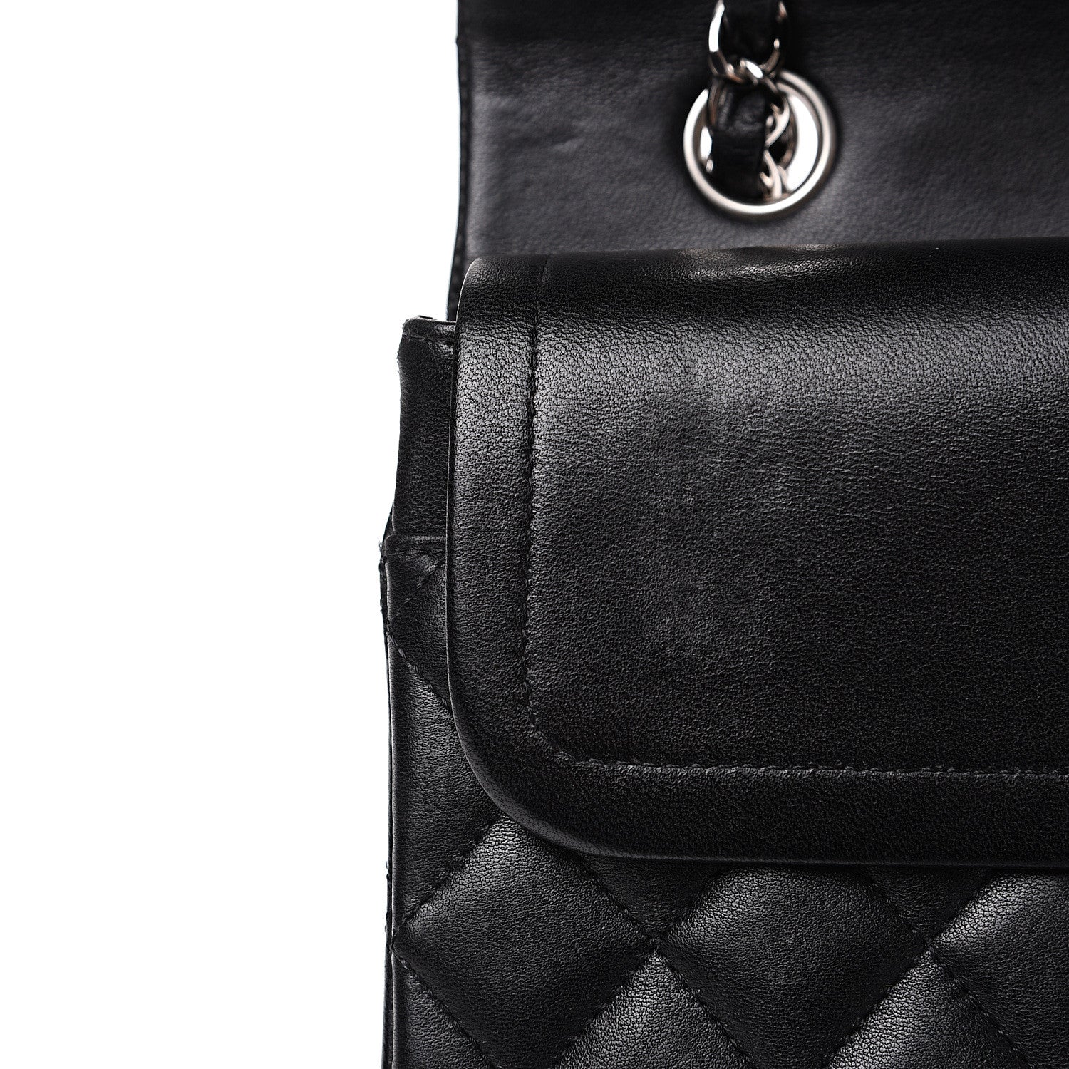 Chanel Lambskin Quilted Medium Double Flap Black 12 of 14