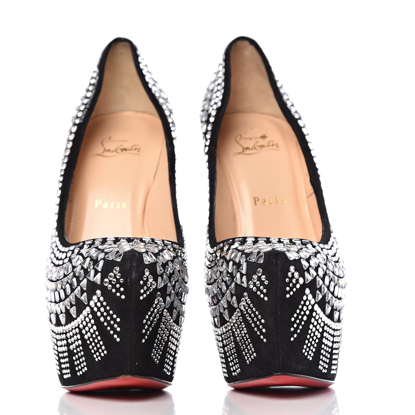 Veau Velour Crystal Decorapump 160 Platform Pumps 39.5 Black