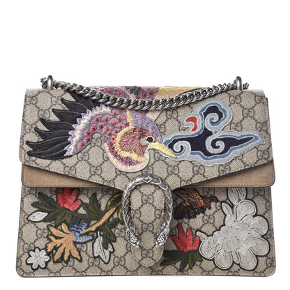 Gucci GG Supreme Monogram Embroidered Medium Dionysus Shoulder Bag Taupe 1 of 21