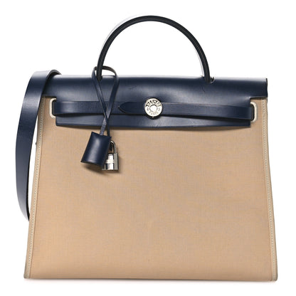 Hermes Vache Hunter Toile Herbag Zip 31 PM  Trench Bleu Indigo 1 of 10