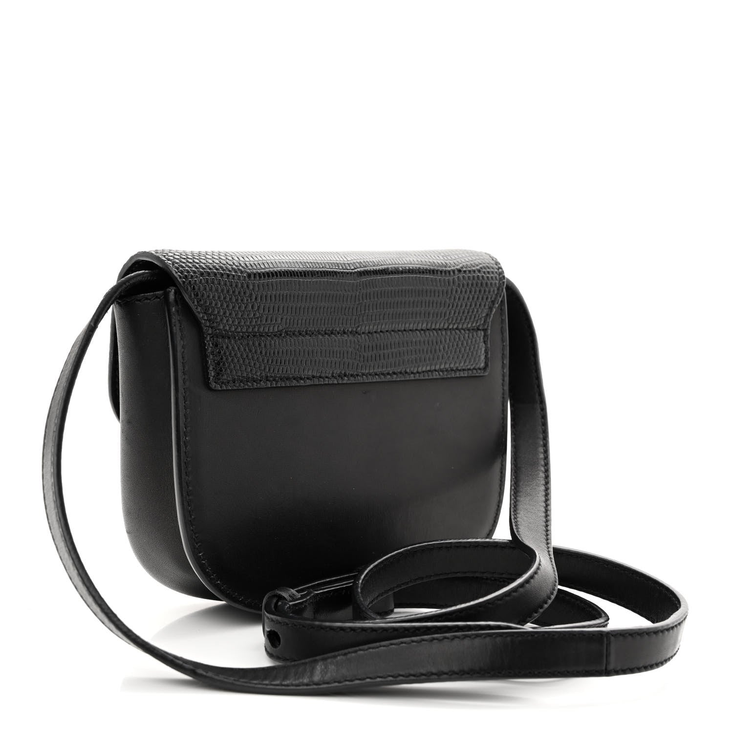 Saint Laurent Calfskin Snakeskin Effect Mini Classic Monogram Kaia Satchel Black 3 of 12