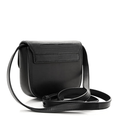 Saint Laurent Calfskin Snakeskin Effect Mini Classic Monogram Kaia Satchel Black 3 of 12