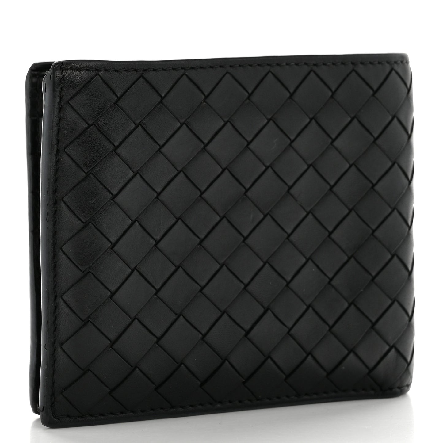 Nappa Intrecciato Bi-Fold Wallet Black