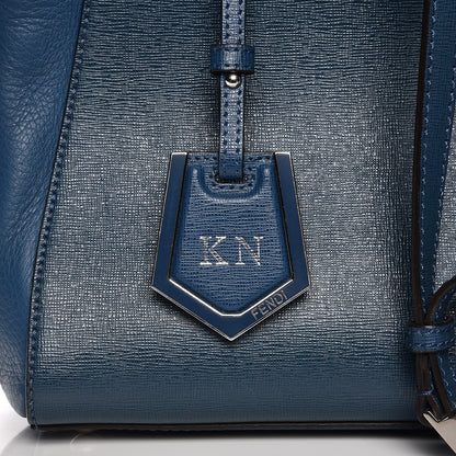 Fendi Vitello Elite Petite 2Jours Tote Blue Cobalto 9 of 11